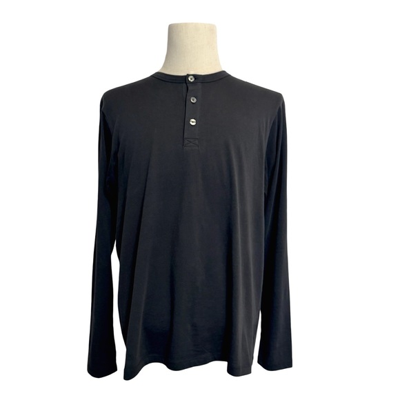 Outerknown Men's Black Henley Long-Sleeve T-Shirt. Large NWT - Picture 2 of 11